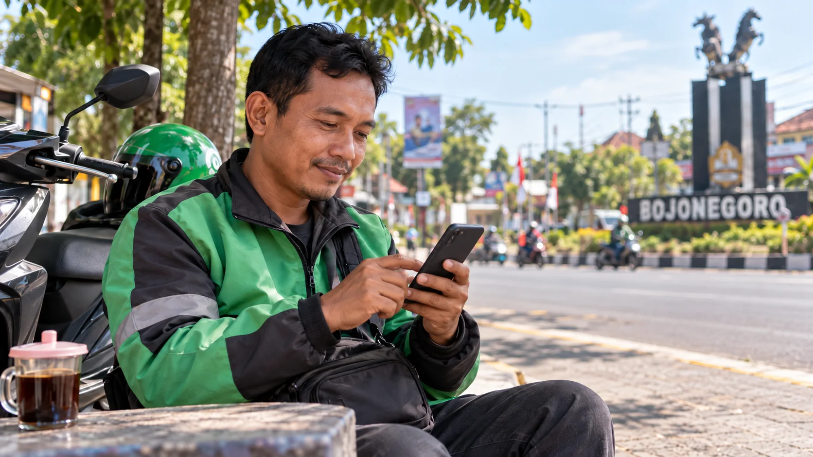 Bojonegoro Ojek Driver on Break