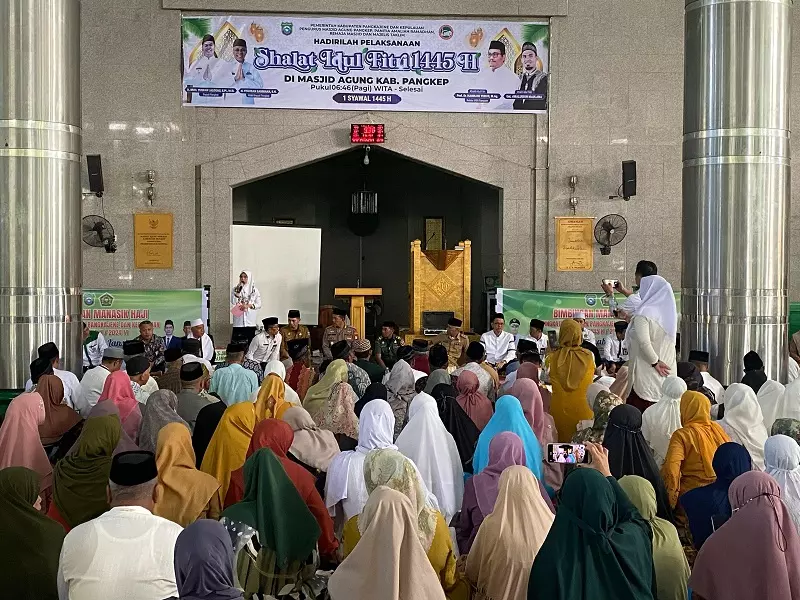 Berkumpul di Masjid Agung Pangkep, 326 JCH Siap Mengikuti Bimbingan Manasik Haji
